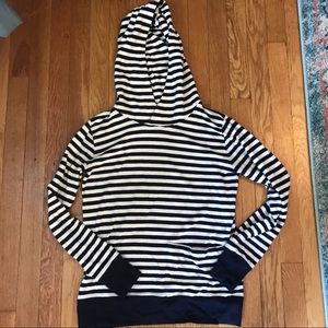 JCrew striped hoody popover XS